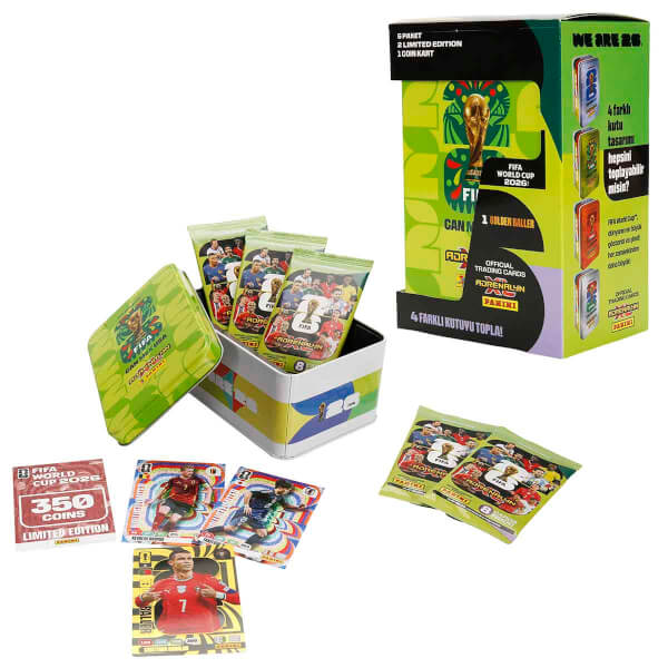 FIFA World Cup 2026 Adrenalyn XL Trading Card Metal Kutu  - Yeşil Kutu