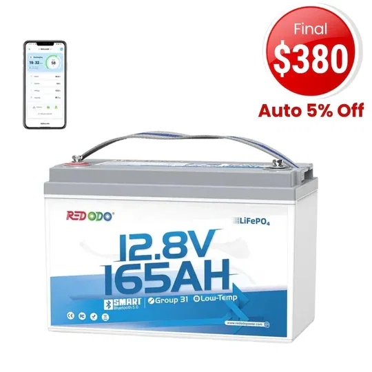 ⚡【Sale-Final $376】Redodo 12V 165Ah Group 31 Bluetooth Lithium Battery | For RV, Marine, Solar Home