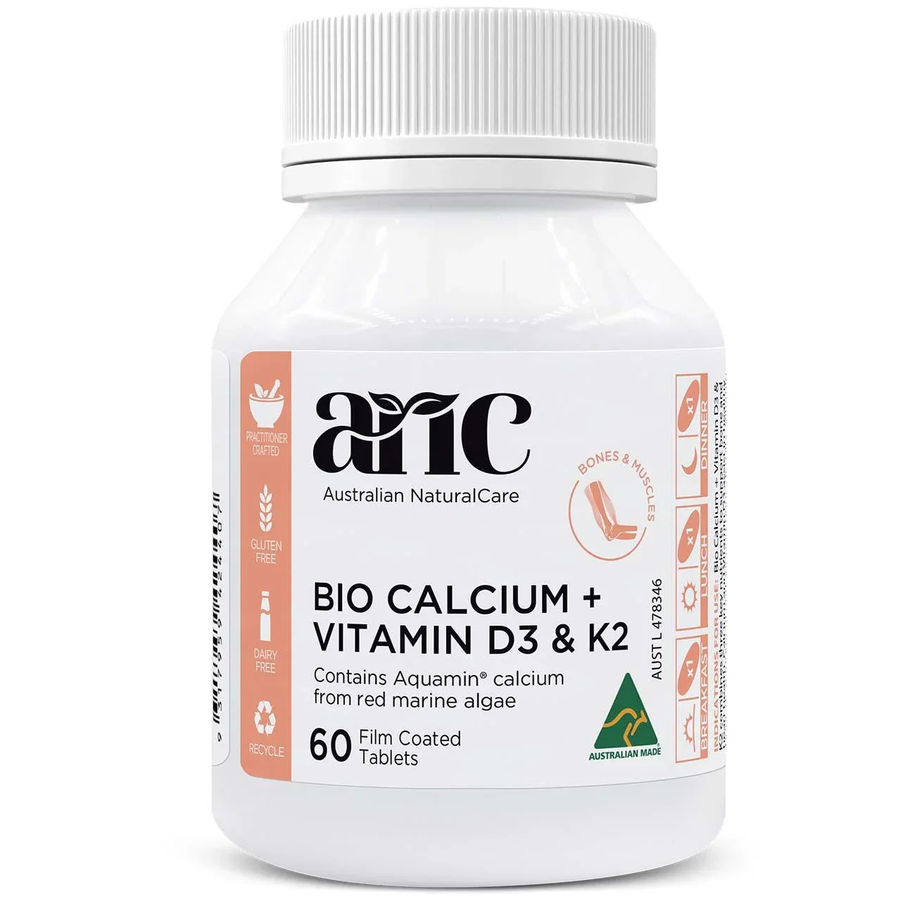 Image of Bio Calcium + Vitamin D3 & K2 60 tabs