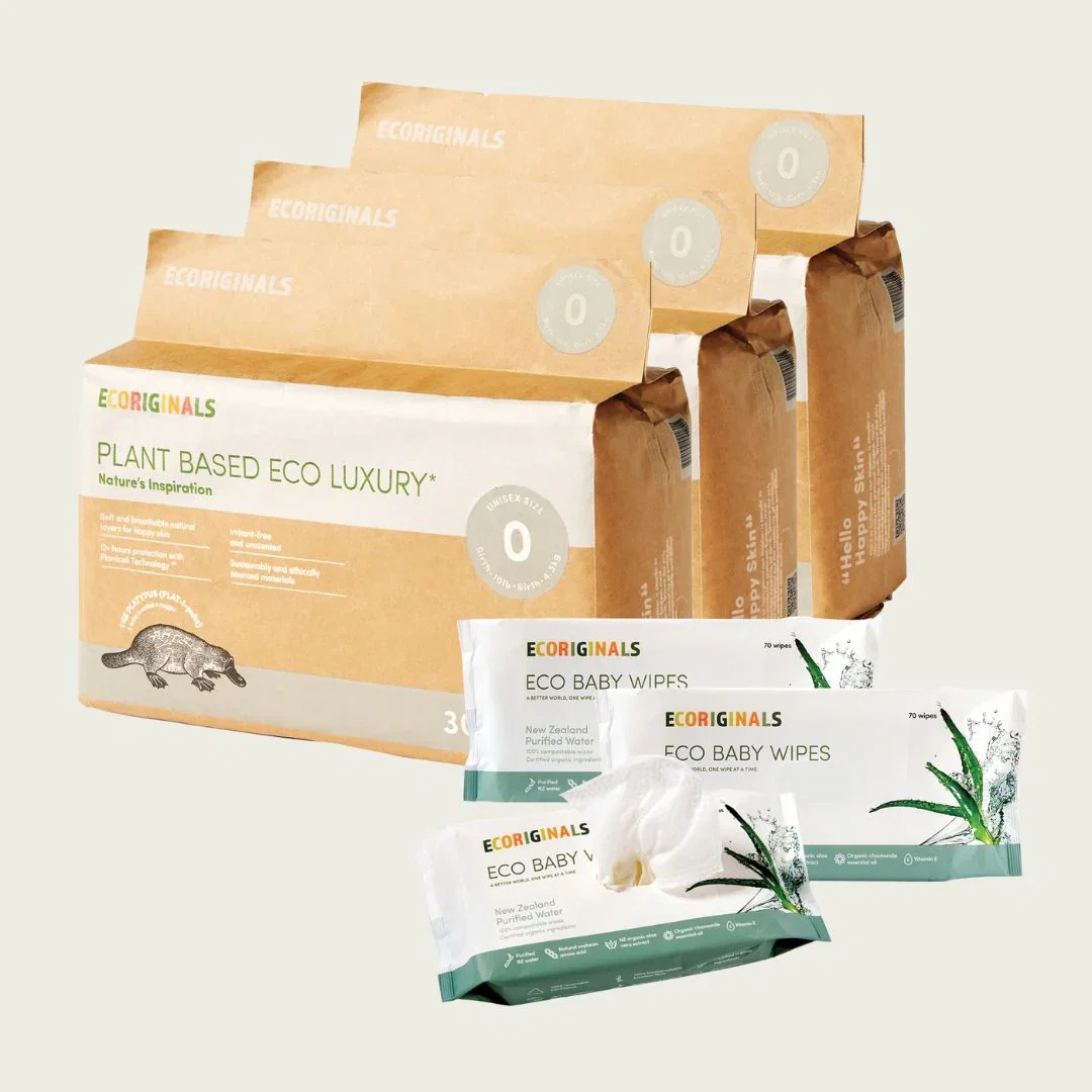 Image of 3 Packs of Nappies + 3 Packs of Wipes