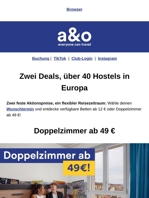 2 Deals, über 40 Hostels