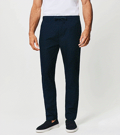 Regular Fit Linen Blend Draw Tie Trousers Image