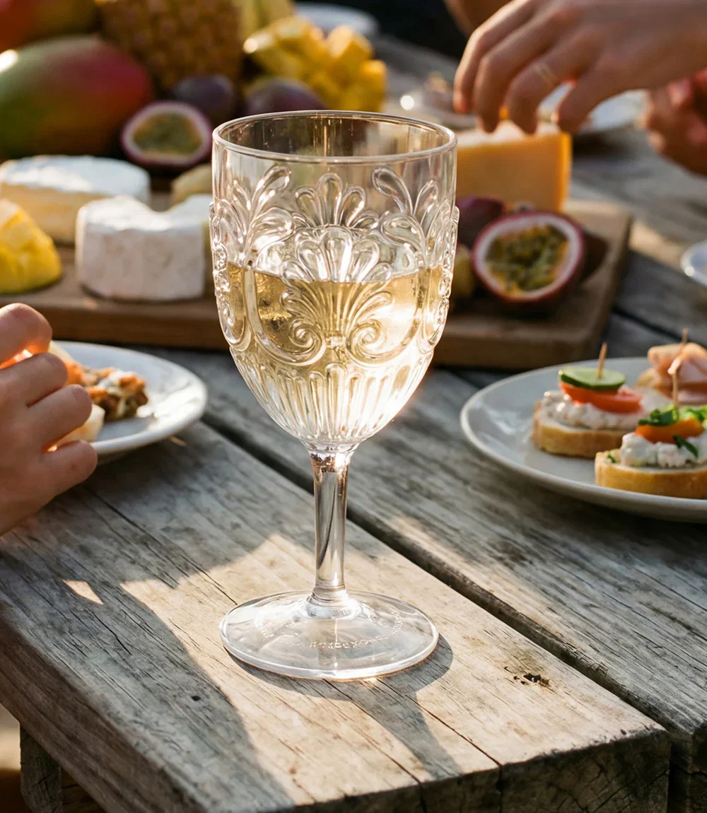 Image of Acrylic Fleur Wine Glass