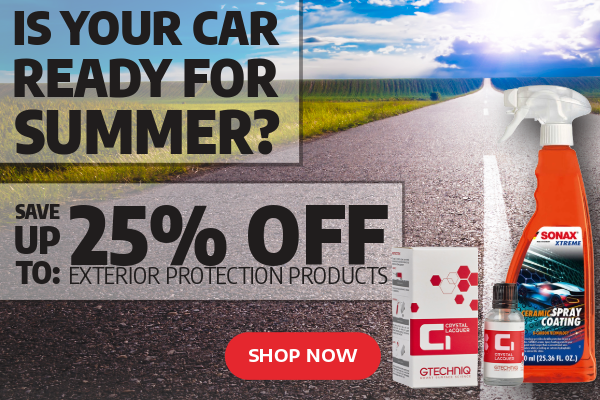 Save Up To 25% Exterior Protection Products, 30% Off Wash Products & Accessories, or Save 15% No Minimum Required!