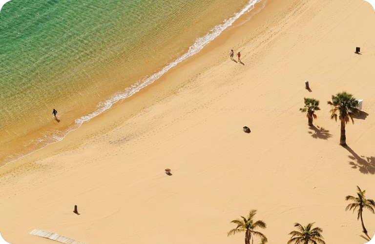 Golden shoreline in the Canary Islands
