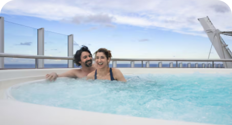 Couple relaxing in the whirlpool