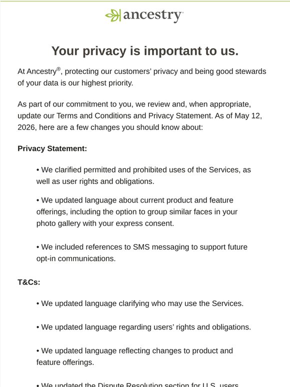 We’ve updated our Terms and Privacy Statement