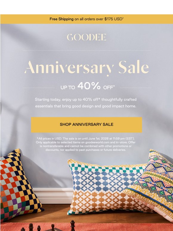 Anniversary Sale: Up to 40% off