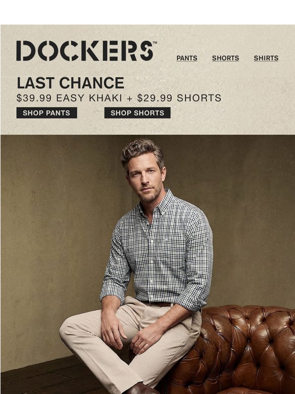 Last Chance: $39.99 Easy Khakis + $29.99 Shorts