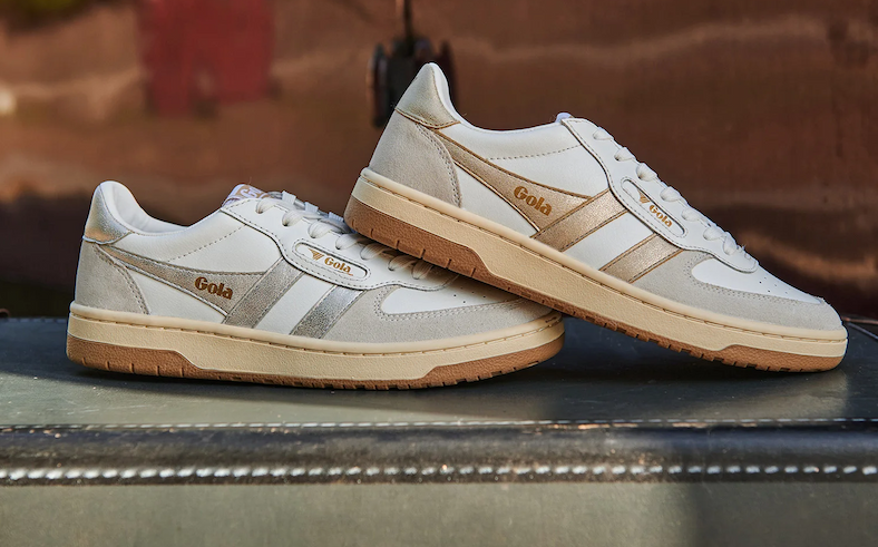 An image of Gola Hawk in white with metallic highlights