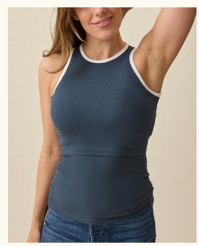 Ribbed Bamboo Racerback Nursing Tank