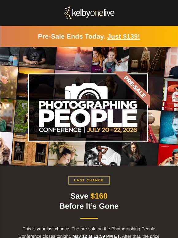 Today's the day — Photographing People Conference pre-sale ends