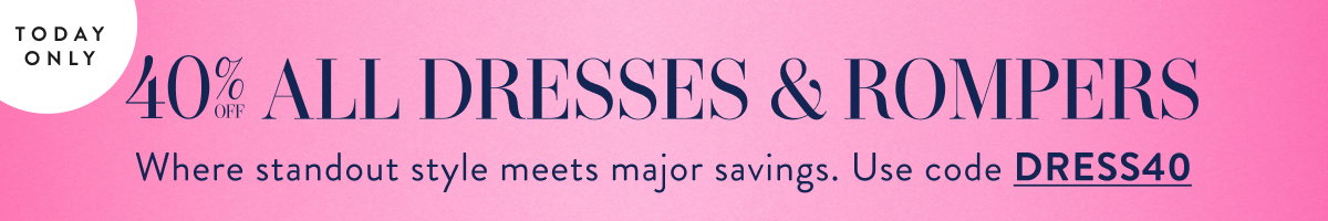 40% Off Dresses & Rompers with DRESS40
