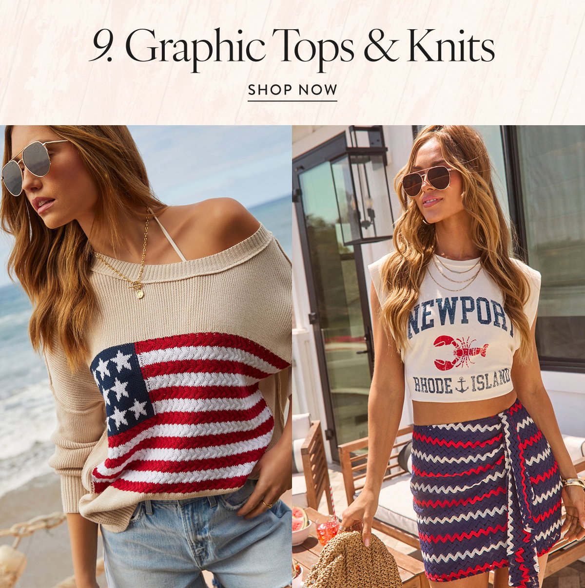 Graphic Tops & Knits