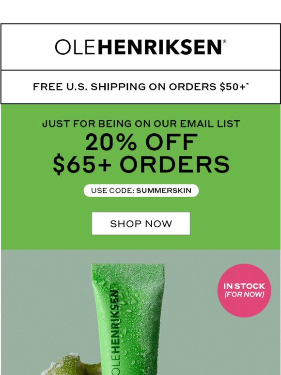 NEW for summer + exclusively yours for 20% off