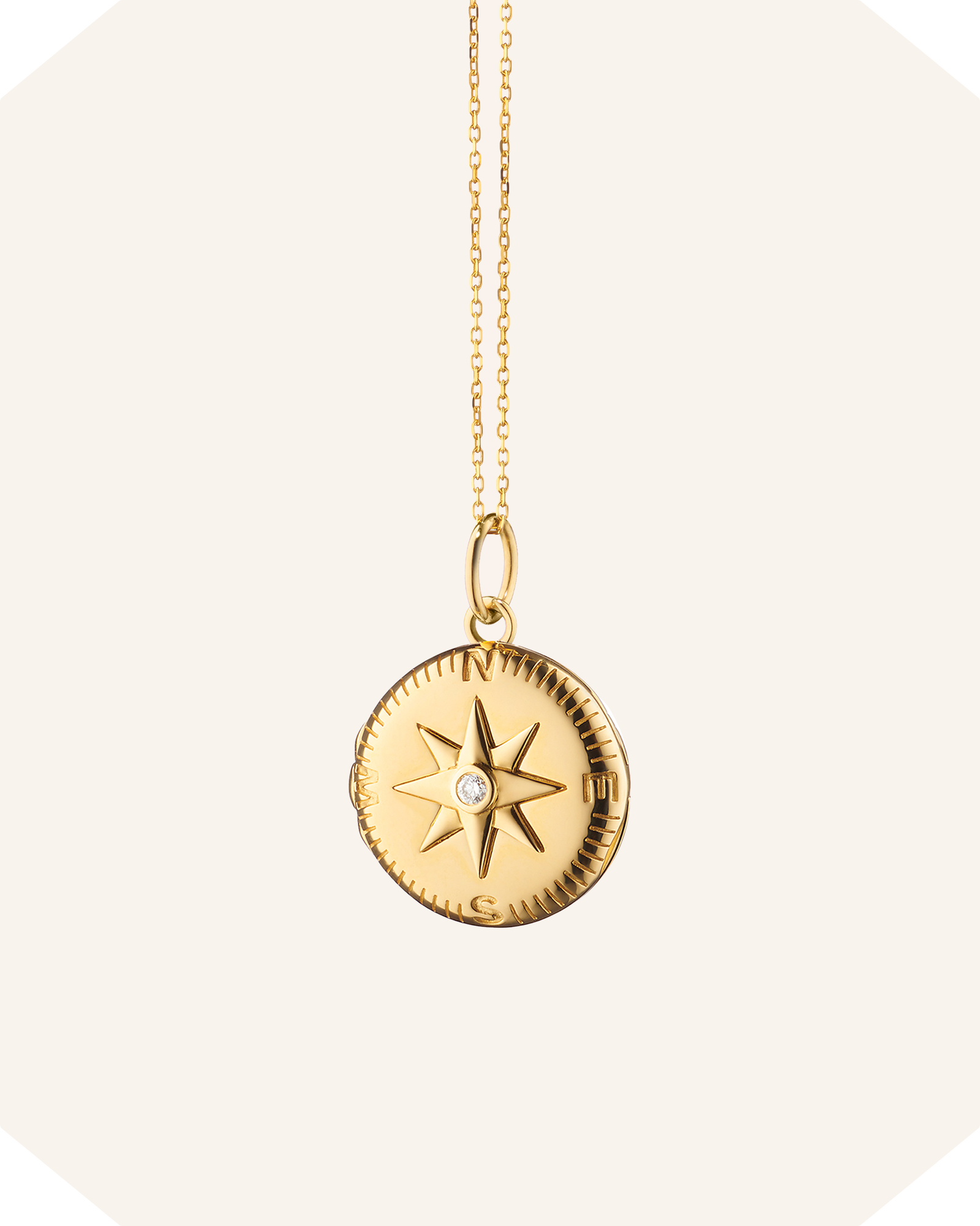 "Adventure" Compass Gold Locket Necklace