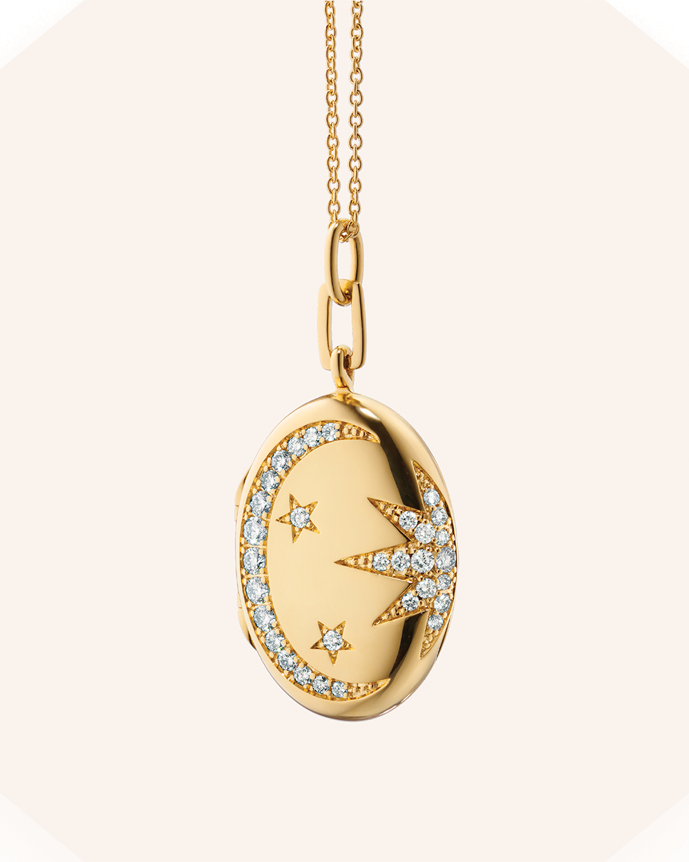 Galaxy 18K Gold Locket Necklace