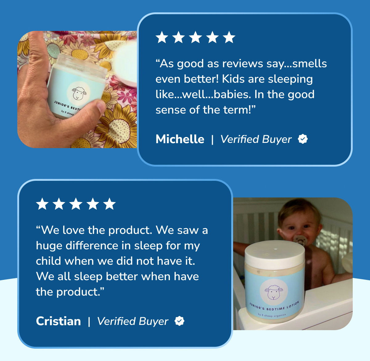 Reviews focused on child sleep improvement.