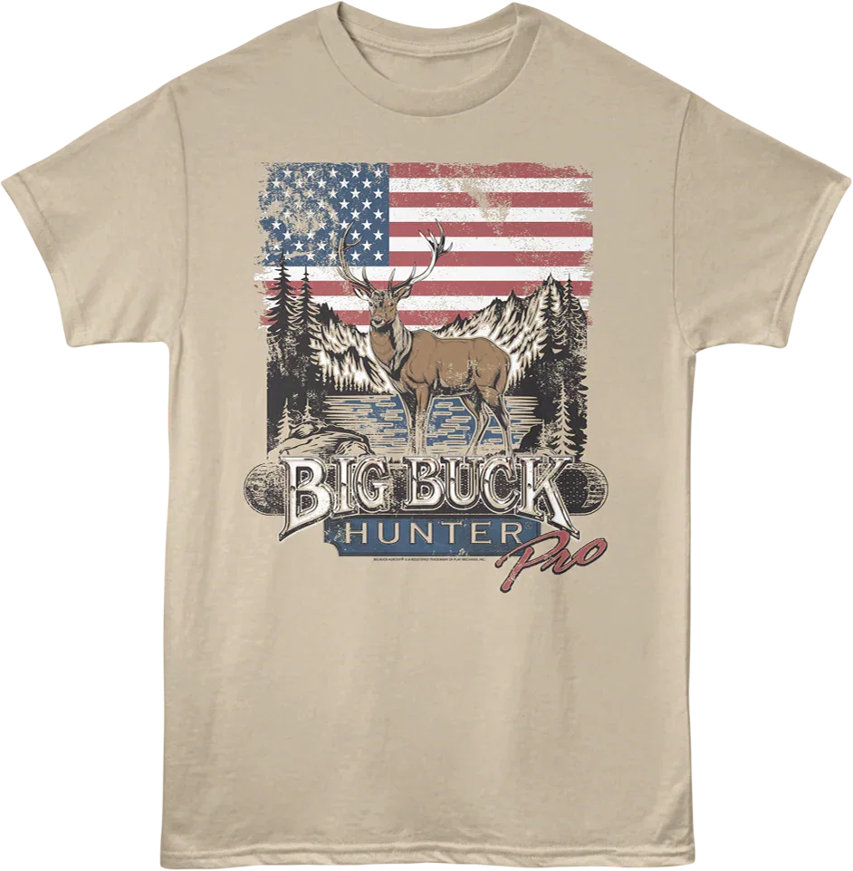 American Flag Big Buck Hunter T-Shirt
