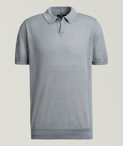 Benson - Linen-Blend Johnny Collar Polo 
