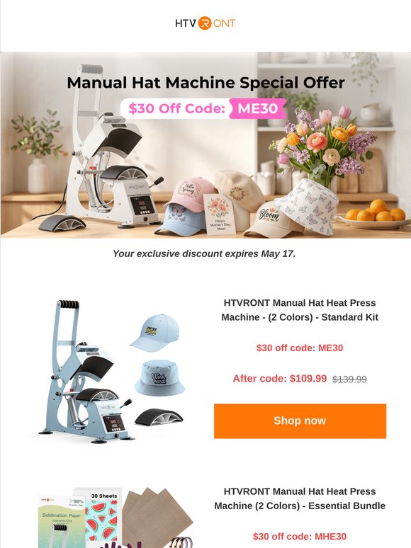 🍃 Lovely Spring Offer for Hat Heat Press