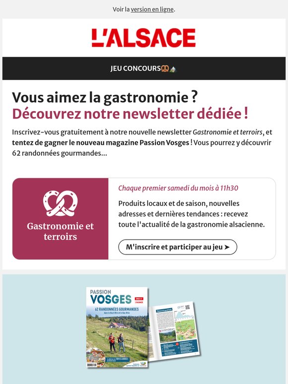 CONCOURS | Goûtez à notre newsletter Gastronomie… et tentez votre chance !