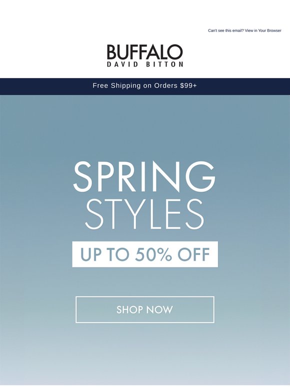 Up to 50% Off Spring Styles