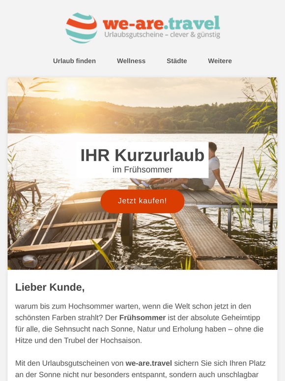Jetzt Frühsommer Kurzurlaub günstig sichern bis 19.05.