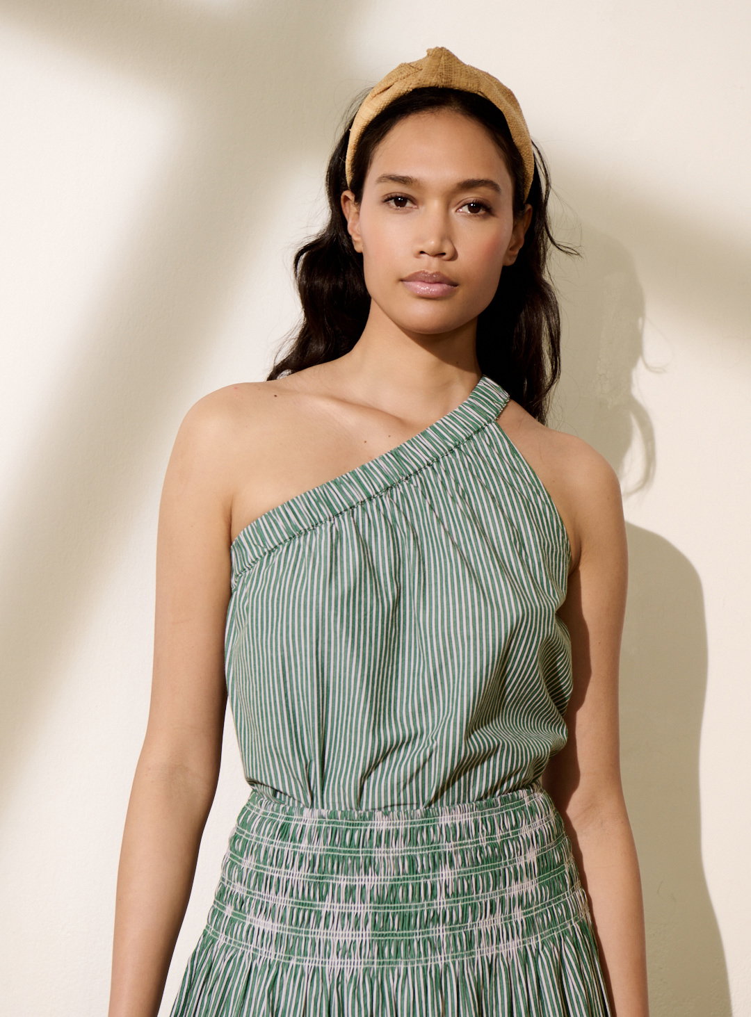 Top rayée d'ensemble