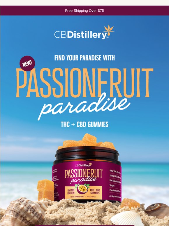 Find your paradise with Passionfruit Paradise gummies!