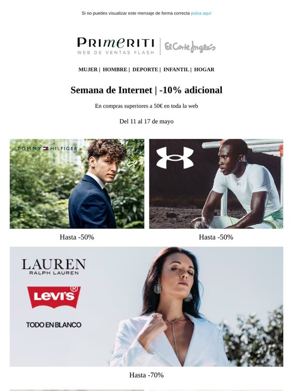 -10% adicional en Tommy Hilfiger, Under Armour y Lauren Ralph Lauren