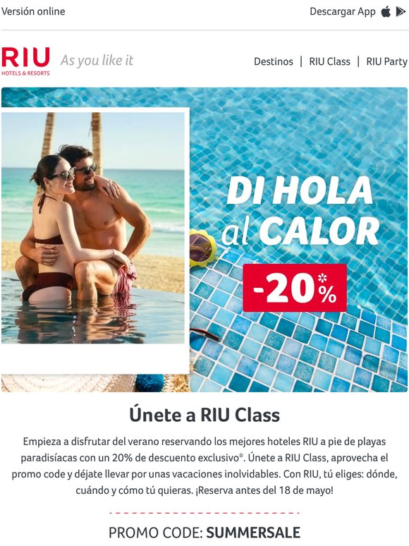 ¡Di hola al calor con un -20%* exclusivo!