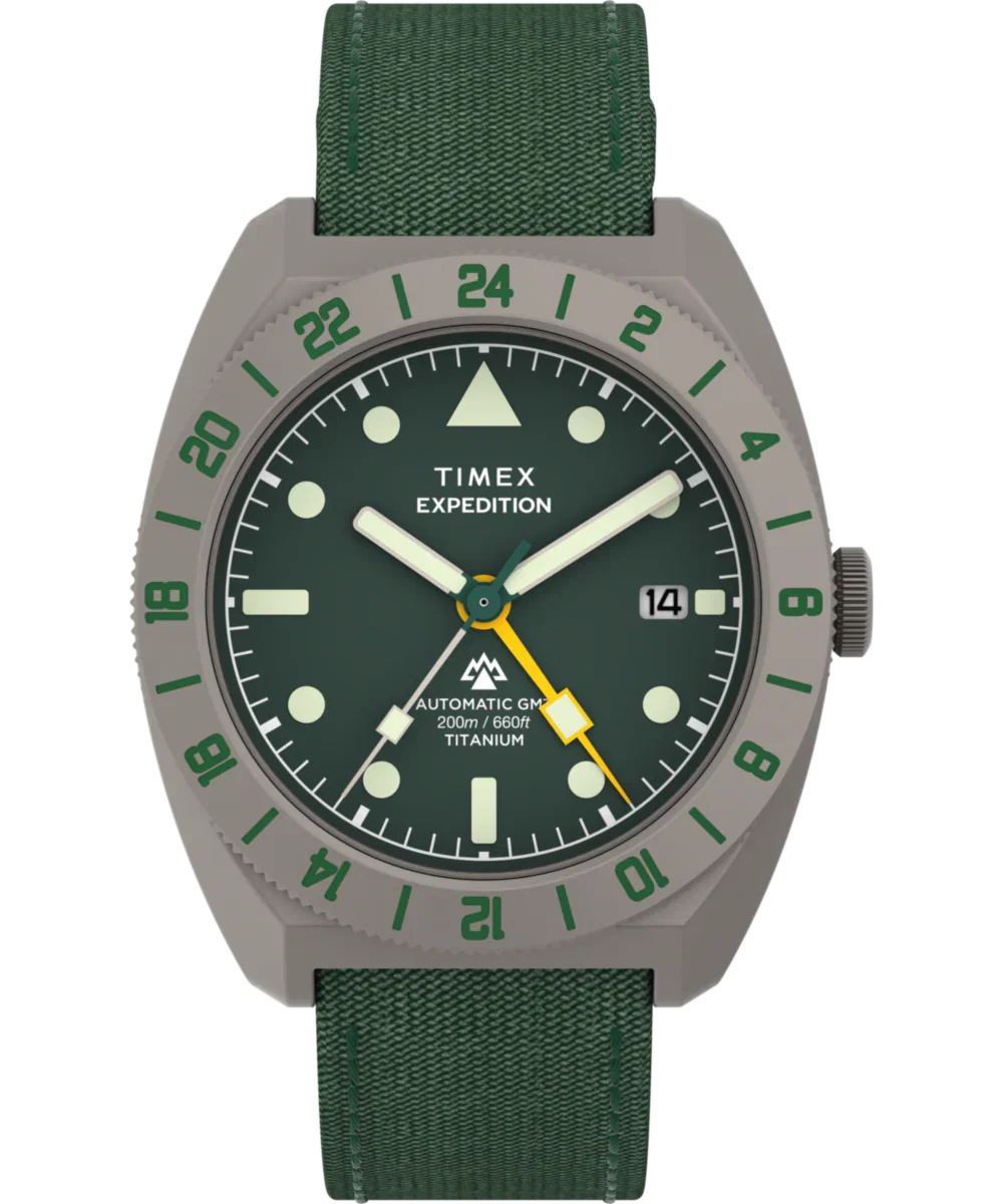 Image of Expedition® Pioneer Titanium Automatic GMT 41mm Fabric Strap Watch