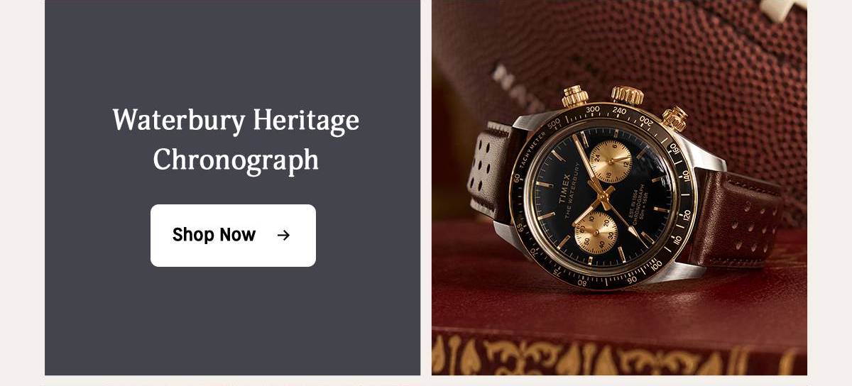 Shop Now (Waterbury Heritage Chronograph) - Timex