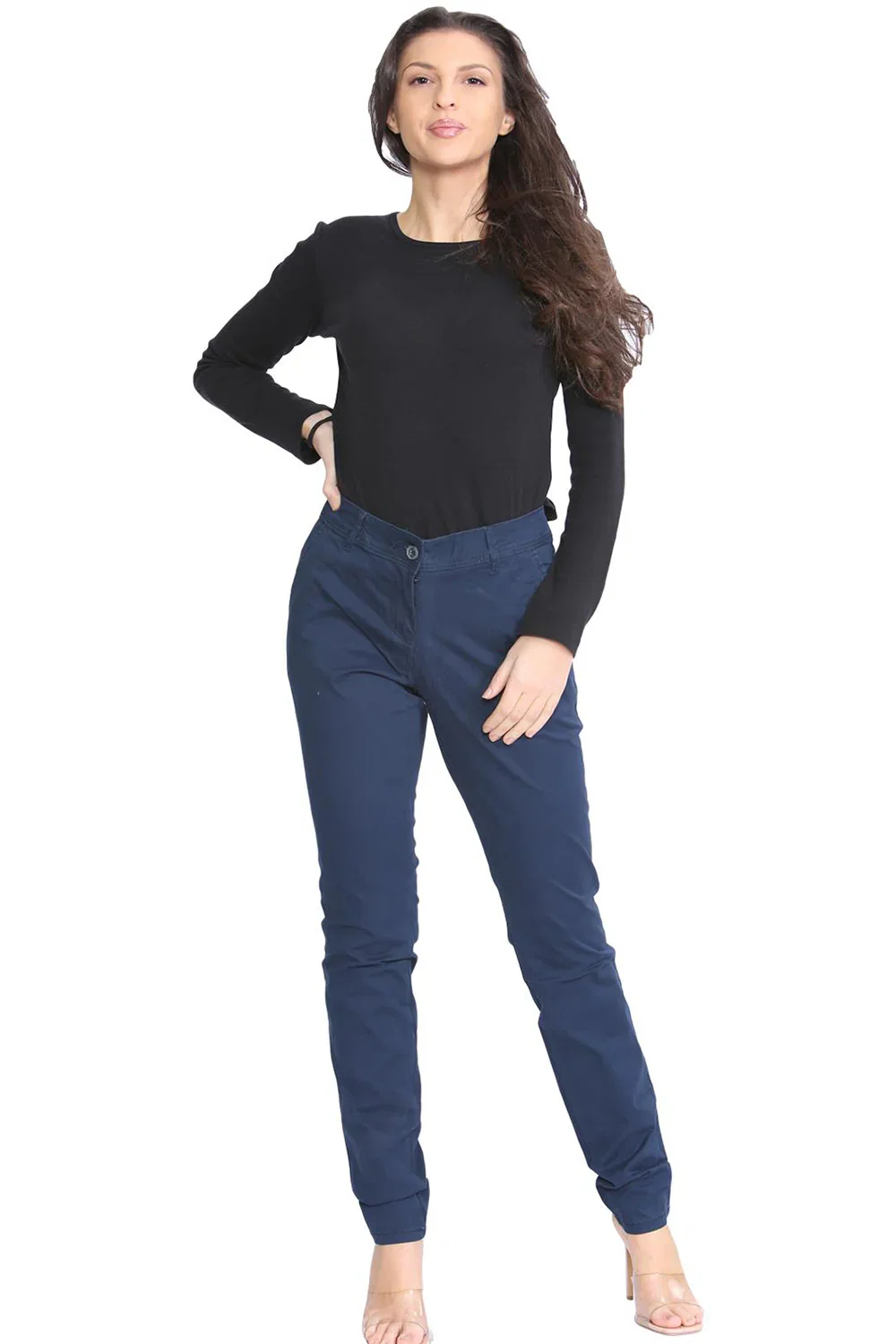 Image of Women's Navy Slim Fit Chino - ST5