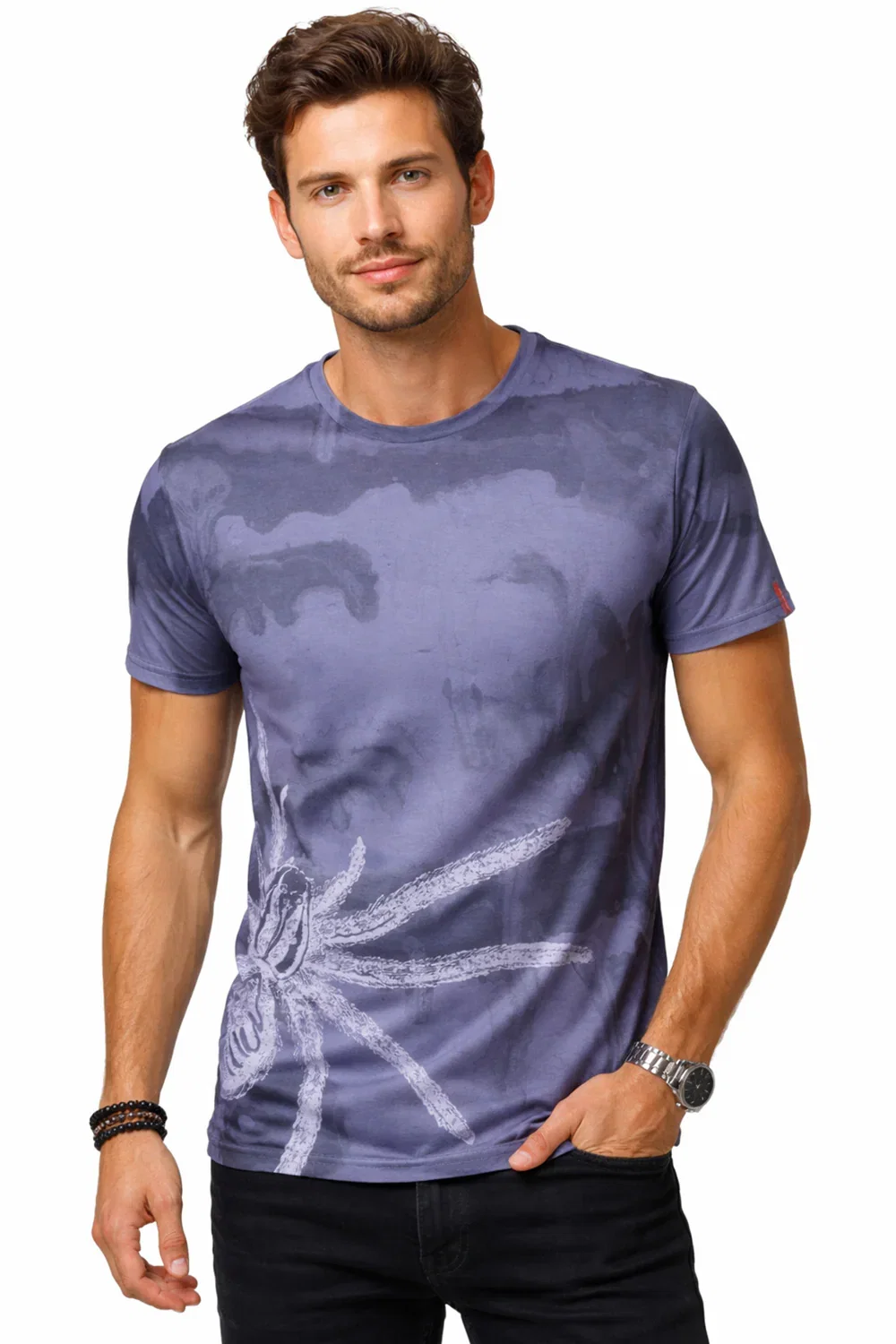Image of Mens Polyester Printed Longline T-Shirt