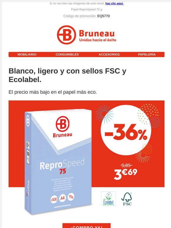 Nuevo papel con un 36% de descuento y eco-certificado