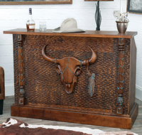 Tombstone Hand Carved Wood Bar