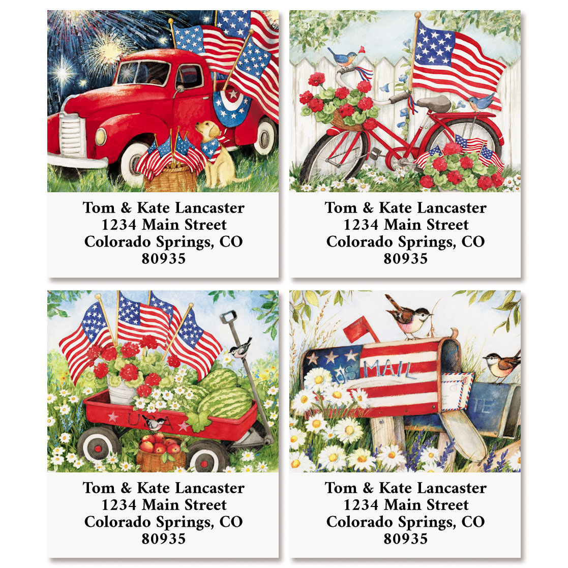 Image of Flags Waving Select Address Labels (4 Designs)