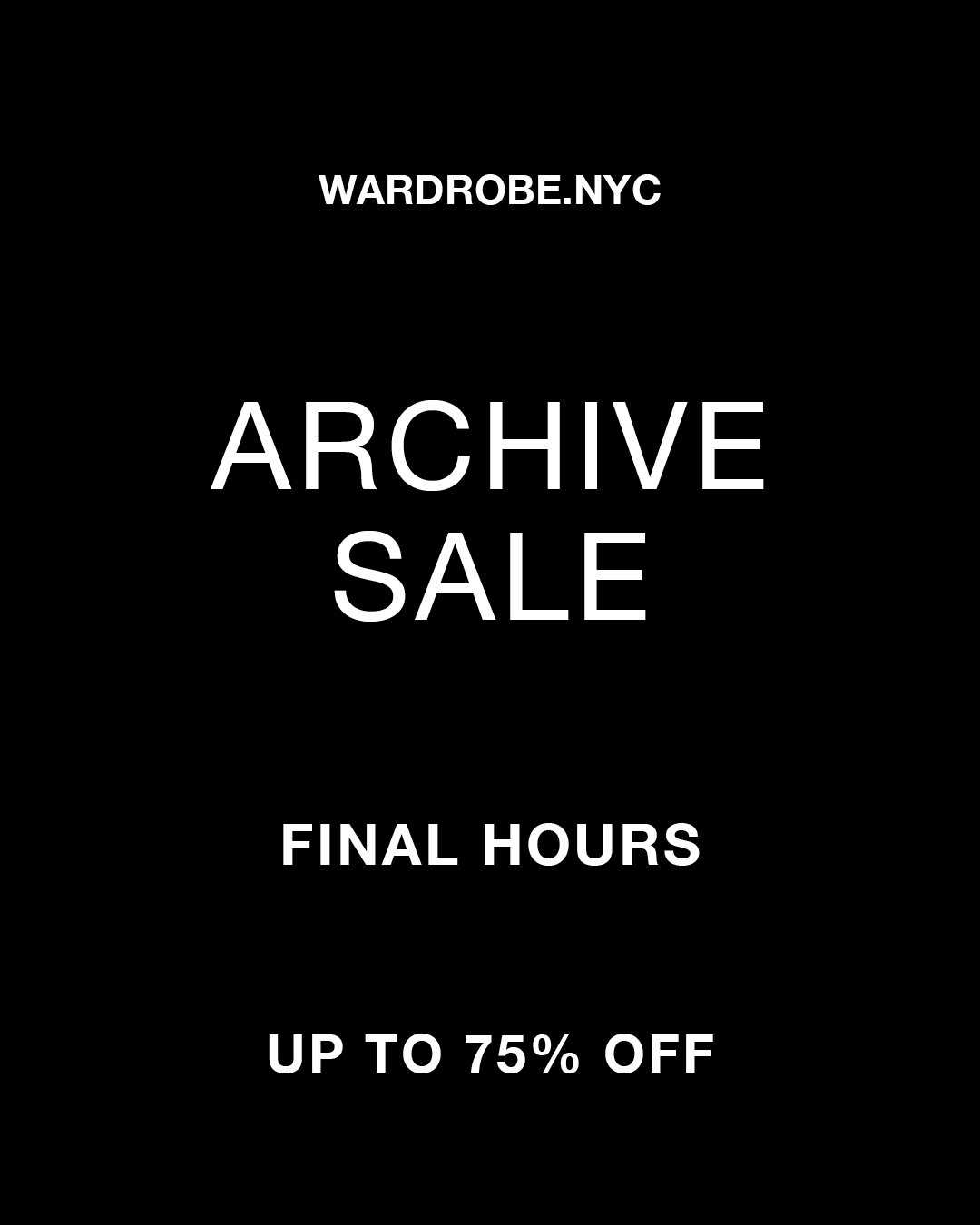 24 Hours Only. Archive Sale up to 75% off. 