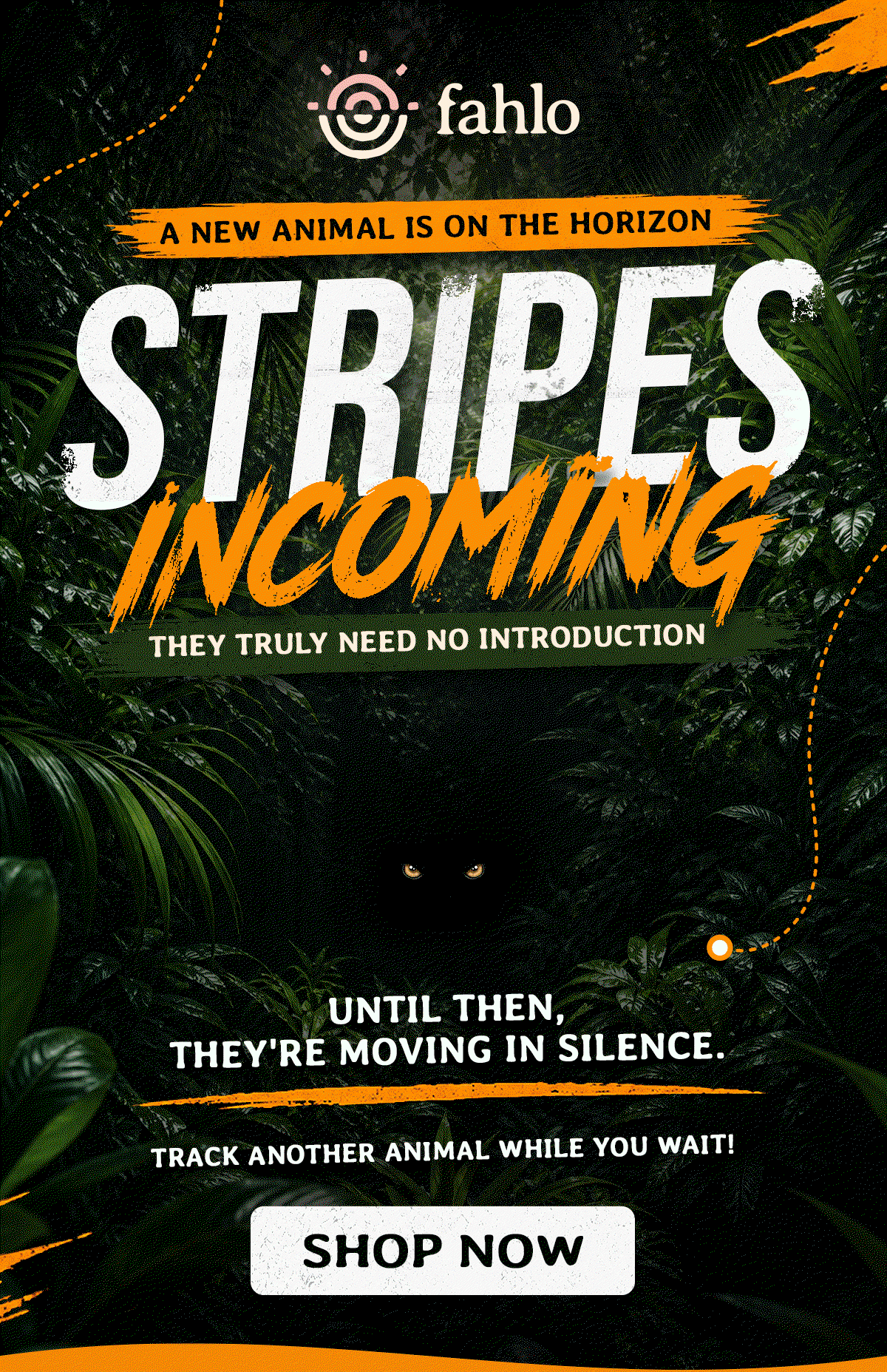 A new animal is on the horizon, and bold stripes are coming to Fahlo! Until then, they’re moving in silence. While you wait, track another animal!