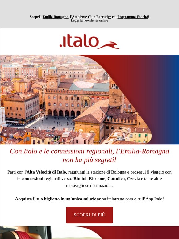 Emilia‑Romagna da scoprire: parti con Italo!