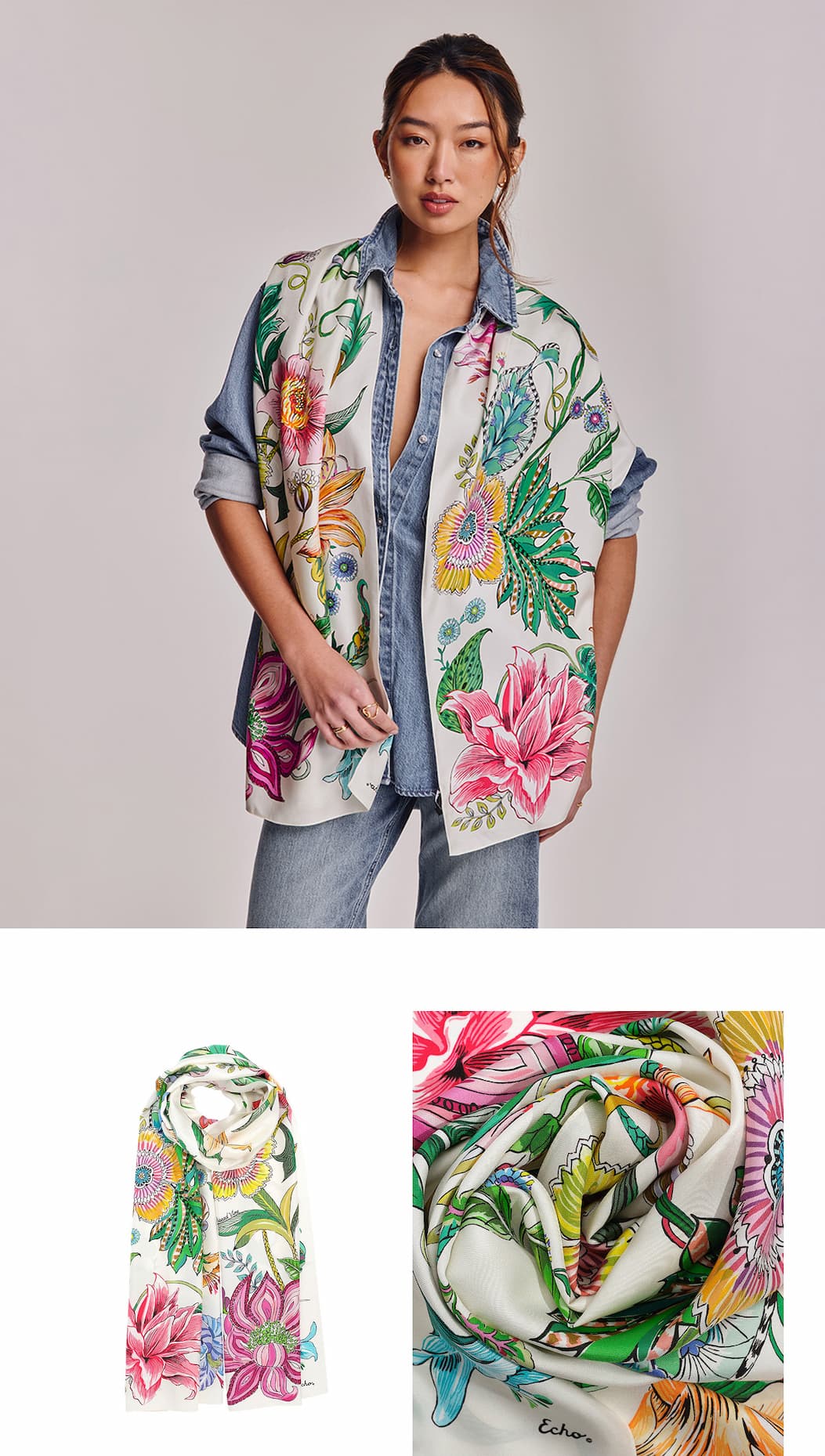 Sunkissed Vine Silk Oblong Scarf