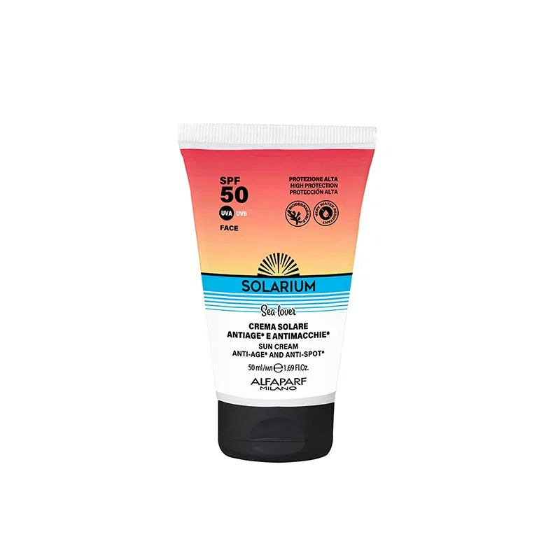 Image of Solarium spf 50 crema solare antiage e antimacchie viso