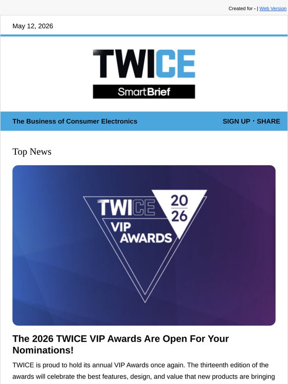 The 2026 TWICE VIP Awards Are Open For Your Nominations!