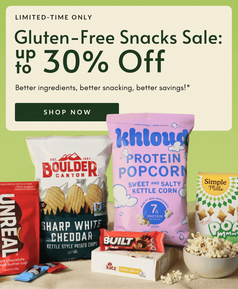 Up to 30% Off Gluten-Free Snacks