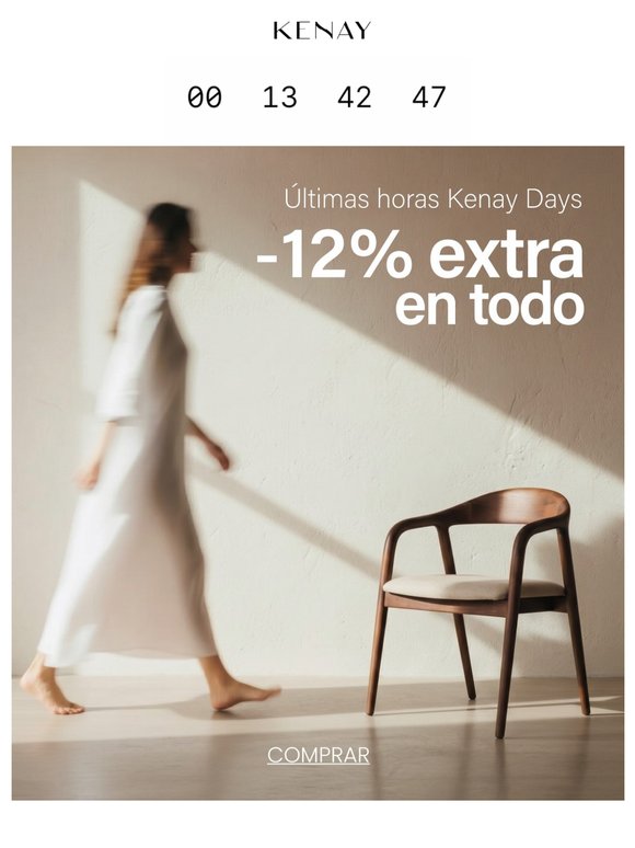 Últimas horas  -12% EXTRA en todo Kenay Days 🕰️