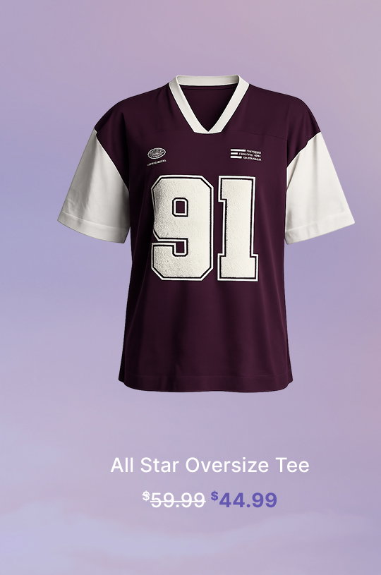 All Star Oversize Tee Was $59.99 Now $44.99