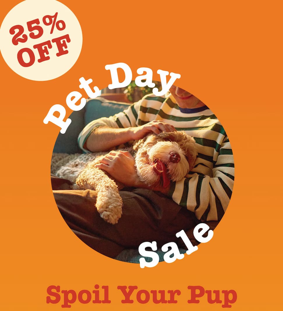 25% off - Pet Day Sale. Spoil your pup!