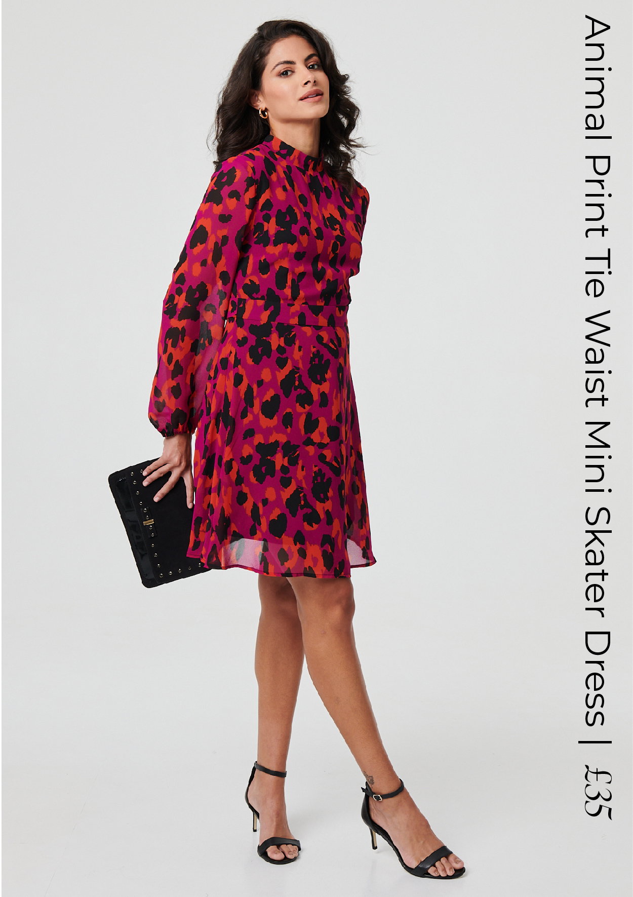 Animal Print Tie Waist Mini Skater Dress | Shop Now